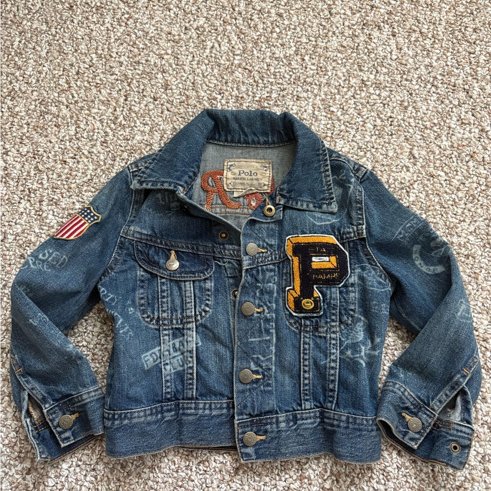 Polo by Ralph Lauren Kids Blue Jean Jacket with Patches